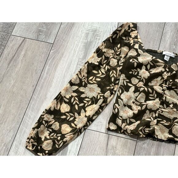 Brannan floral ruched cold shoulder blouse size XS - Picture 3 of 11